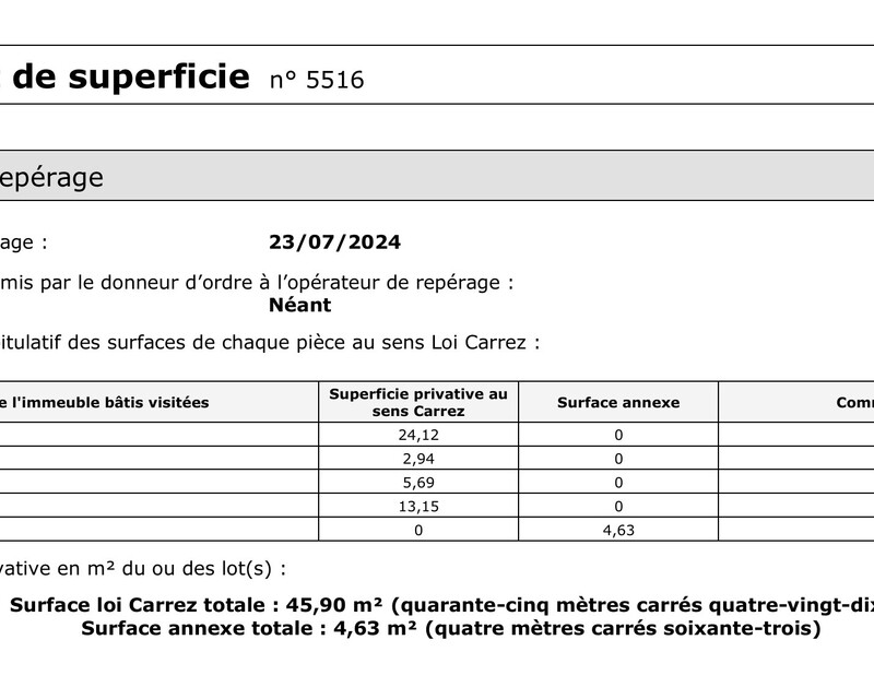  T2 récent de 46 m² + balcon + parking privé et cave 2 m² - Carrez