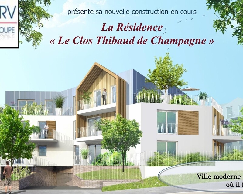 F2 neuf sur Montevrain - La residence le clos thibault de champagne