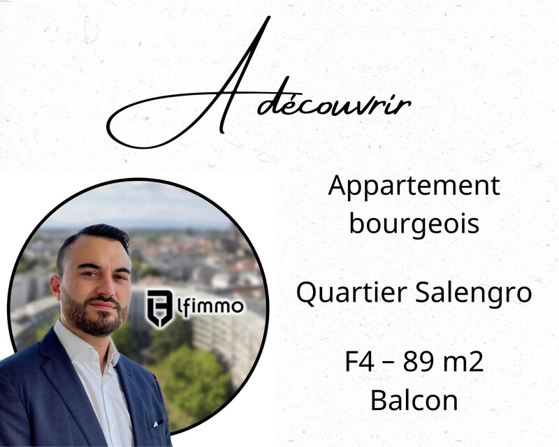 Appartement bourgeois dans une petite copropriété - A découvrir F4 rénové Salengro 89 m2