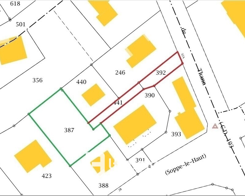 Terrain à bâtir à Aspach-Michelbach (68700) - Cadastre