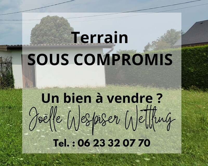 Superbe terrain plat, constructible de 400 m² à Dorlisheim - Sous compromis un bien à vendre  joëlle wespiser wettling tel.  06 23 32 07 70