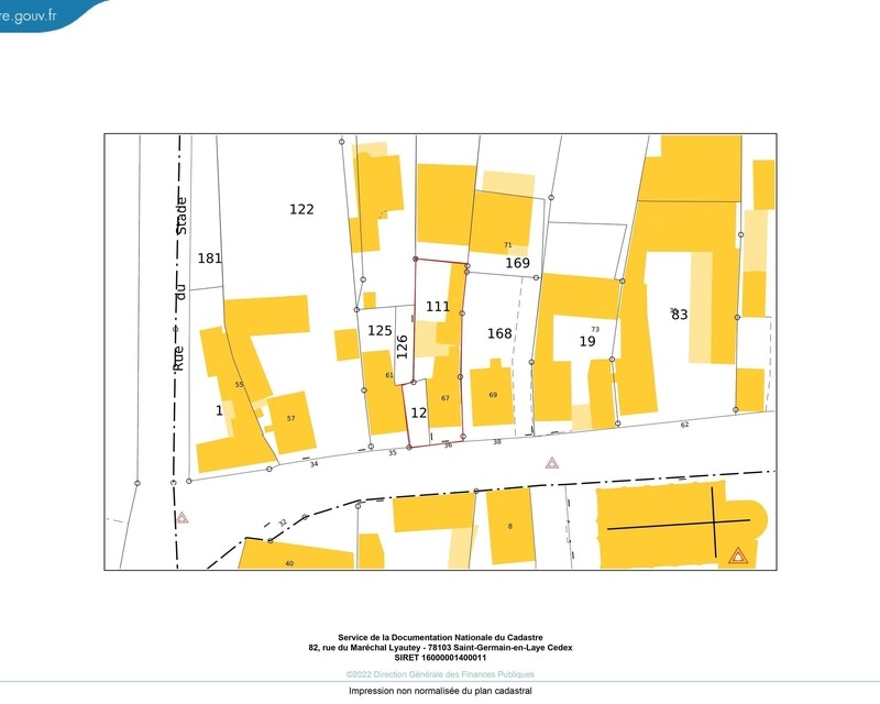 Parcelle avec une partie grange - Plancadastralsimple