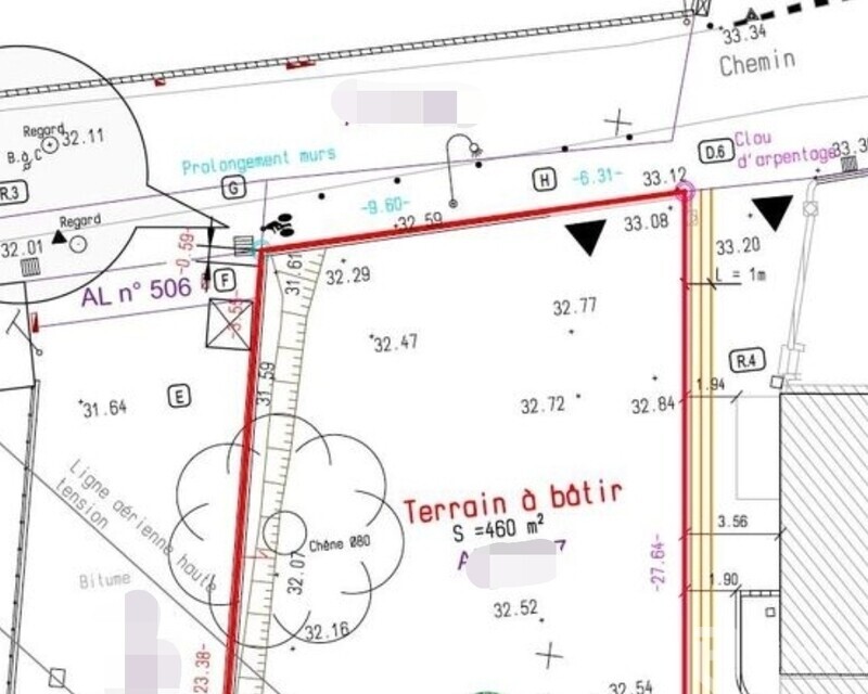 Terrain plat 460 m2, avec permis purgé - 1000031392